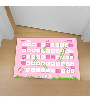 Розова детска постелка със зелено 52х75 см снимка