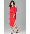Червена асиметрична рокля Amalda-3 снимка
