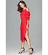Червена асиметрична рокля Amalda-4 снимка
