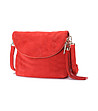 Червена дамска велурена чанта за рамо -2 снимка