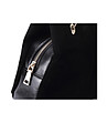 Велурена дамска чанта в черно-3 снимка