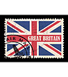 Постелка в синьо и червено с принт Great Britain 52х75 см-2 снимка