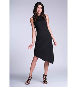 Черна асиметрична рокля Tessi снимка