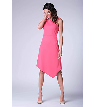 Розова асиметрична рокля Tessi снимка