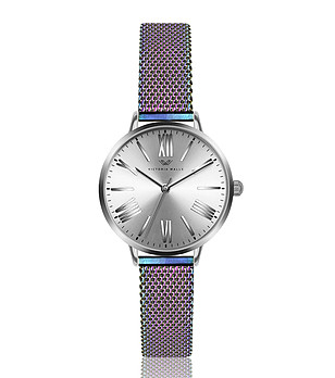 Сребрист дамски часовник с каишка в цвят хамелеон Izala снимка