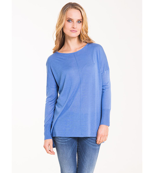 Асиметрична синя дамска блуза Dejara снимка