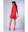 Червена рокля с къдрички Sobella-1 снимка