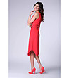 Червена асиметрична рокля Tessi-1 снимка