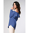 Дамска блуза в синьо с голи рамене Edona-1 снимка