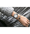 Сребрист дамски часовник с камъчета Savrina-1 снимка