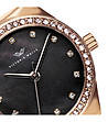 Дамски златист часовник с черен циферблат с камъчета Mevita-2 снимка