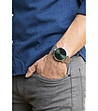 Сребрист мъжки часовник със зелен циферблат Mario-1 снимка