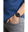 Мъжки черен часовник с кафява кожена каишка Marc-1 снимка