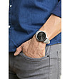 Мъжки часовник в сребристо и черно със сива каишка Carol-2 снимка