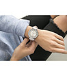 Сребрист дамски часовник с бяла кожена каишка Beata-1 снимка