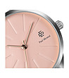 Сребрист дамски часовник с розов циферблат Klea-2 снимка