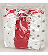 Комплект от 3 бр. памучни бикини в бяло и червено Ramira-4 снимка