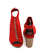 Дамски велурени сандали в червено Monica-1 снимка