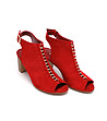 Дамски велурени сандали в червено Monica-2 снимка