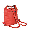 Червена кожена дамска чанта-раница Lusia-1 снимка
