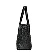 Черна дамска кожена чанта с ефектен релеф Salina-3 снимка