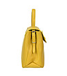 Жълта дамска чанта от естествена кожа Gloria-3 снимка