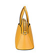 Жълта дамска чанта от естествена кожа Celina-3 снимка