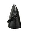 Черна дамска чанта за рамо от естествена кожа Linela-3 снимка