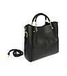 Черна дамска кожена чанта с несесер Gladis-1 снимка