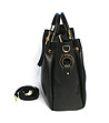 Черна дамска кожена чанта с несесер Gladis-3 снимка