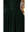 Тъмнозелена асиметрична рокля с дантела Netty-2 снимка