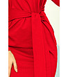 Ефектна памучна рокля в червено Zoie-2 снимка