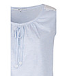 Дамска памучна блуза в светлосин меланж с дантела Roda-3 снимка