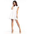Бяла рокля с къси ръкави Aldona-0 снимка