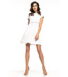 Бяла рокля с къдрички и набори Persy-2 снимка