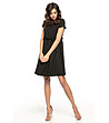 Черна рокля с къдрички и набори Persy-0 снимка