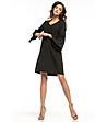 Черна рокля с разкроени ръкави Kiera-2 снимка