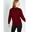 Дамски пуловер Bennie в цвят бордо с кашмир-1 снимка