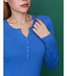 Дамска блуза с естествени влакна Volena в кралскосиньо-2 снимка