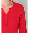 Дамска блуза с естествени влакна Volena в червен нюанс-2 снимка