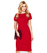 Червена вталена рокля Lucia-2 снимка