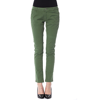 Дамски памучен панталон Rikita в зелен нюанс снимка