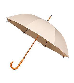 Ветроустойчив unisex чадър в бежово снимка