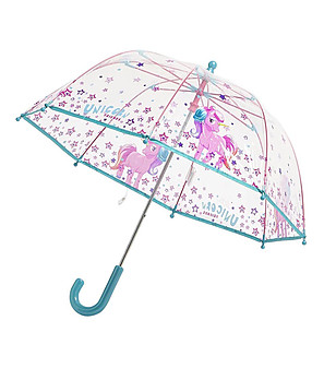 Детски чадър с многоцветен принт Еднорог снимка