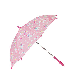 Розов детски чадър с принт снимка