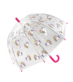 Детски чадър с многоцветен принт на еднорози снимка
