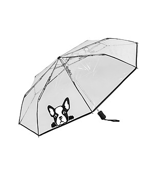 Сгъваем прозрачен чадър с принт Кученце снимка
