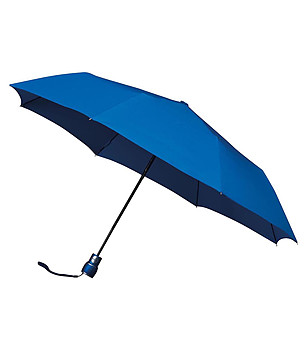 Ветроустойчив сгъваем чадър в синьо снимка