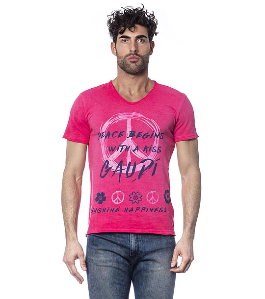 Памучна мъжка тениска в цвят циклама Cedric снимка