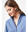 Дълга синя дамска риза с памук Lamaila-2 снимка